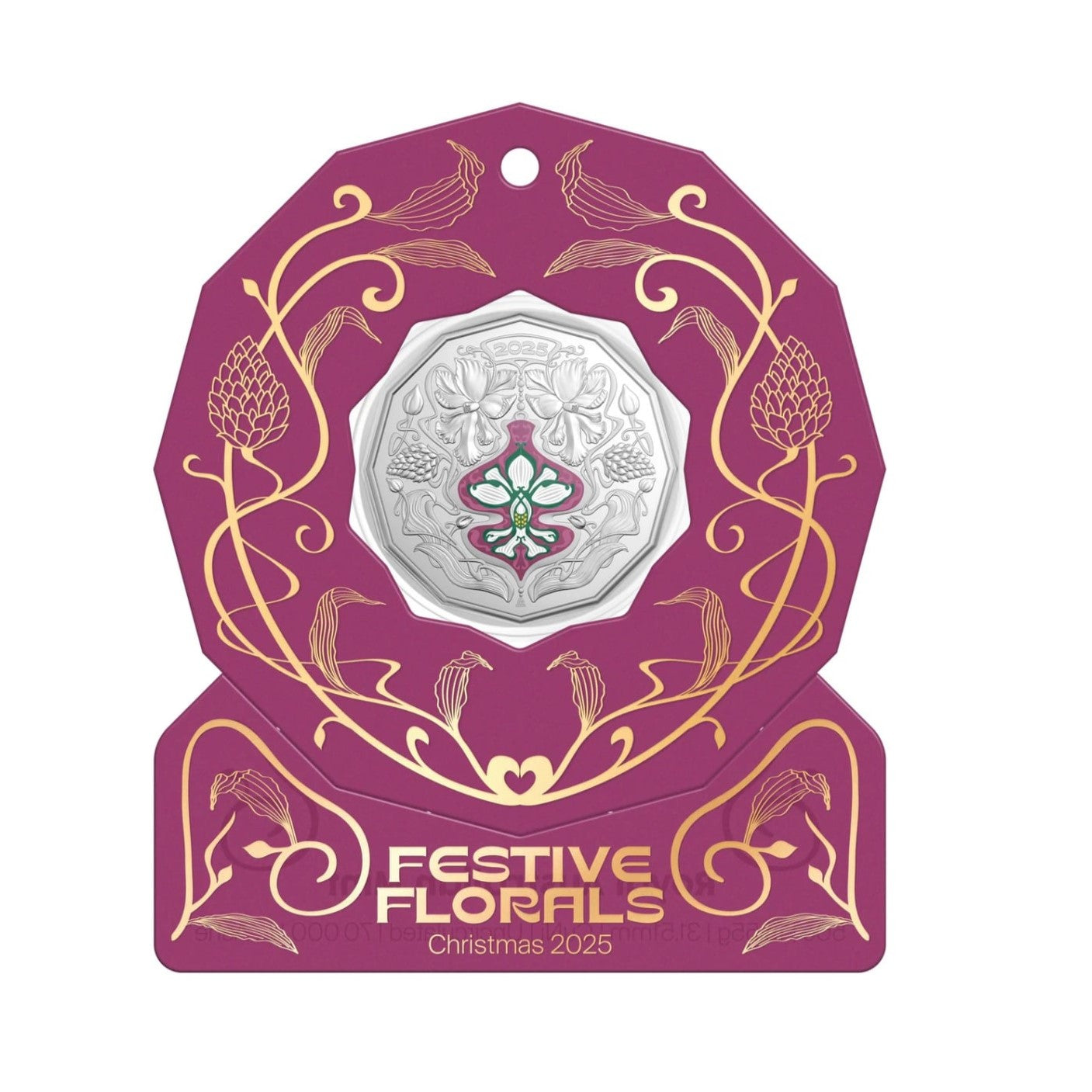 Royal Australian Mint -  2025 50 Cent UNC Coloured Christmas Decoration 5 Assorted