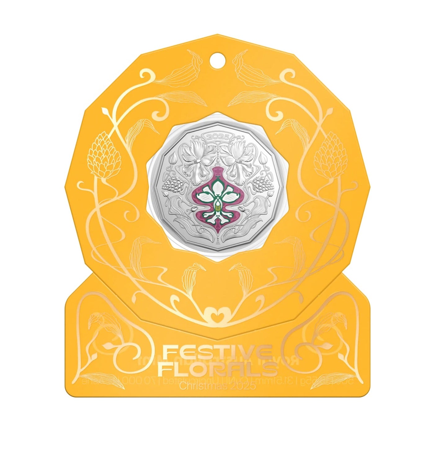 Royal Australian Mint -  2025 50 Cent UNC Coloured Christmas Decoration 5 Assorted