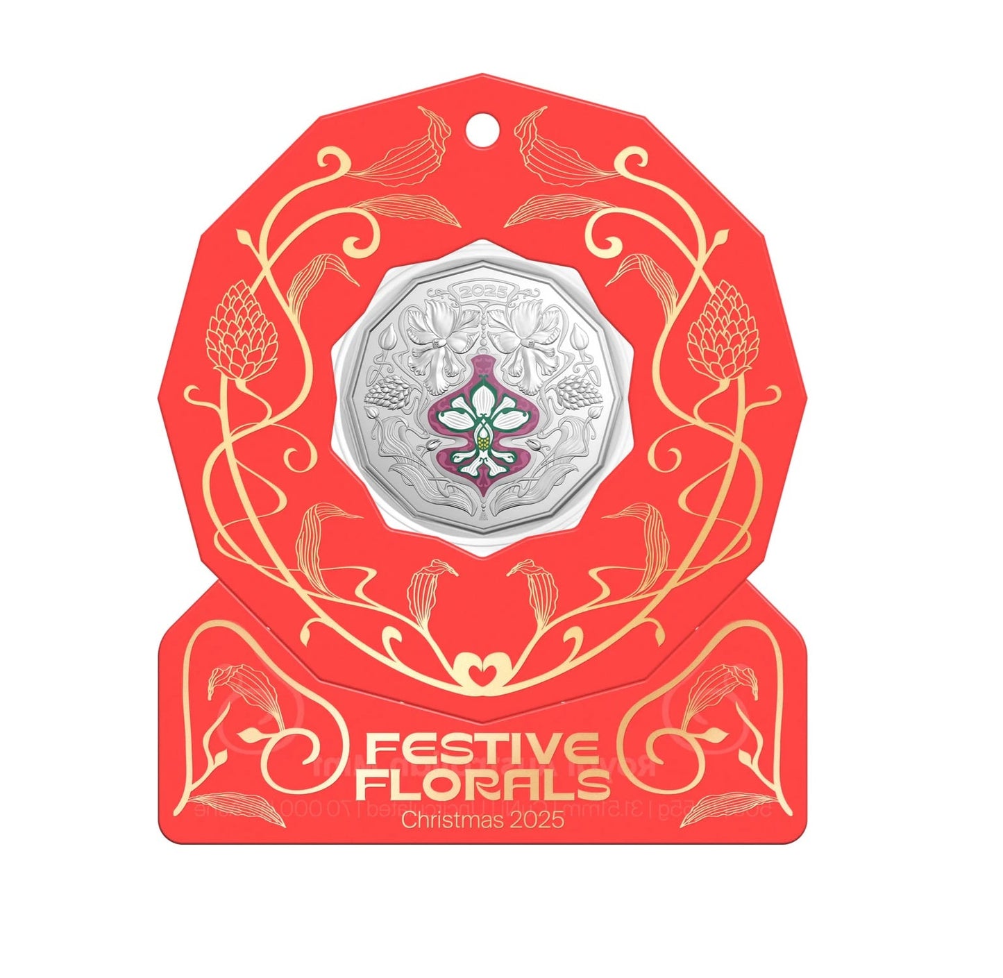 Royal Australian Mint -  2025 50 Cent UNC Coloured Christmas Decoration 5 Assorted