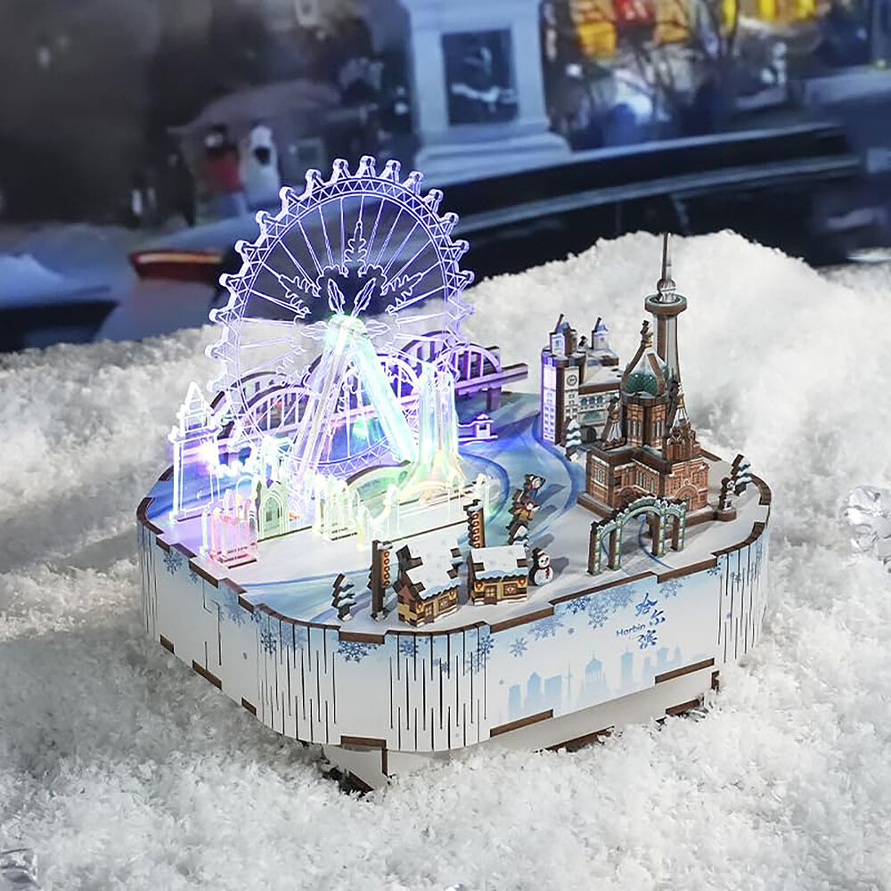 Tonecheer - 3D Puzzle Music Box with LED - Snow World