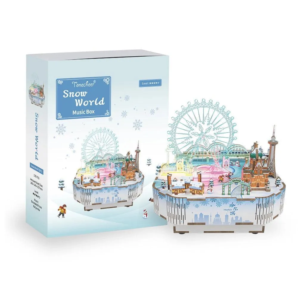 Tonecheer - 3D Puzzle Music Box with LED - Snow World