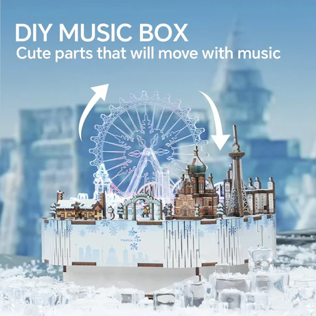 Tonecheer - 3D Puzzle Music Box with LED - Snow World
