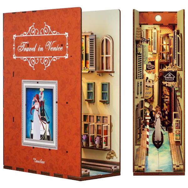 Tonecheer -  3D Book Nook Puzzle with LED - Travel in Venice