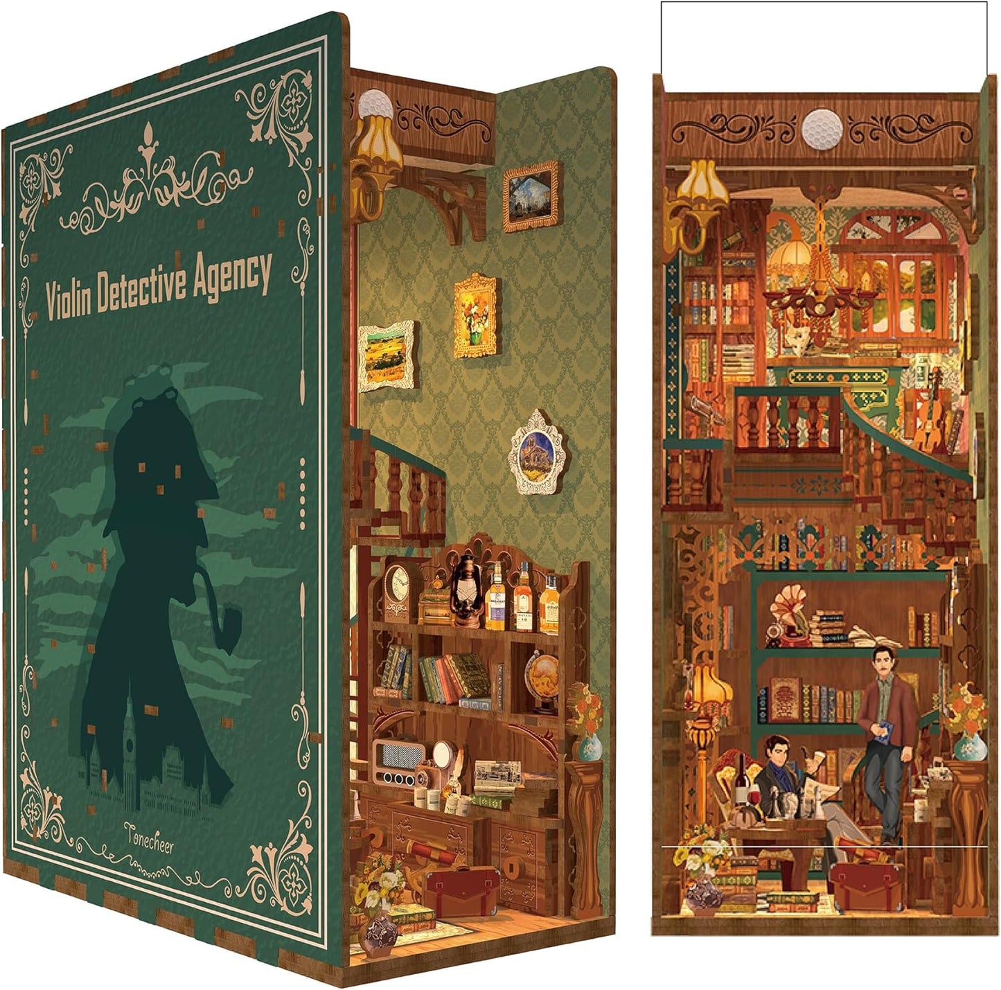 Tonecheer - 3D Book Nook Puzzle with LED - Violin Detective Agency