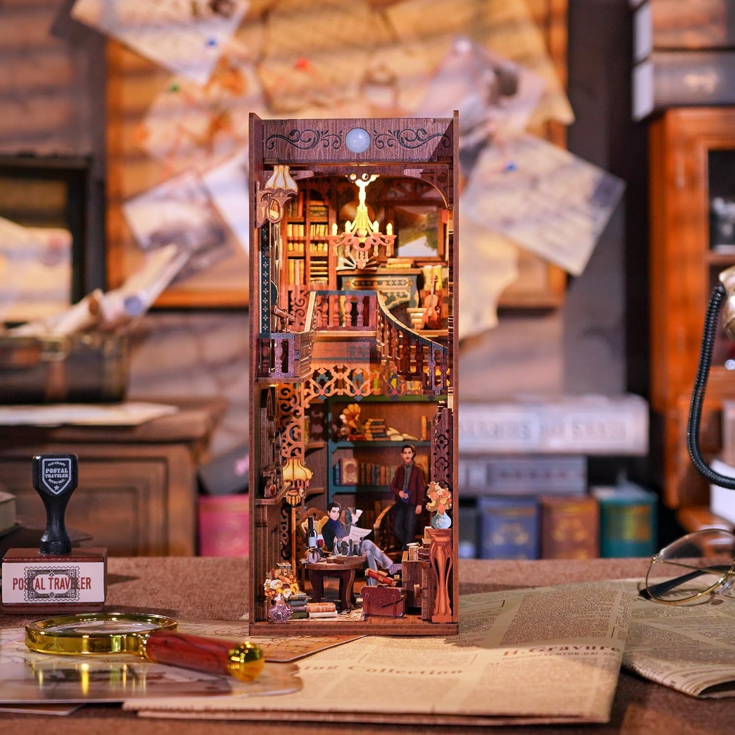 Tonecheer - 3D Book Nook Puzzle with LED - Violin Detective Agency