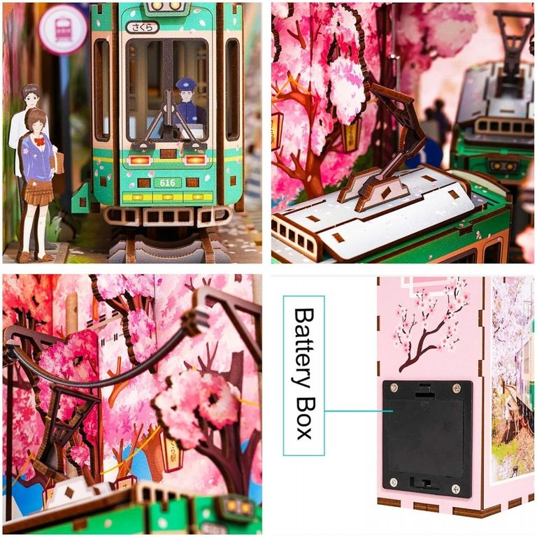 Tonecheer - 3D Book Nook Puzzle with LED - Sakura's Travel