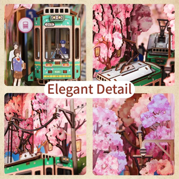 Tonecheer - 3D Book Nook Puzzle with LED - Sakura's Travel
