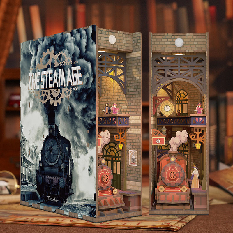 Tonecheer - 3D Book Nook Puzzle with LED - The Steam Age