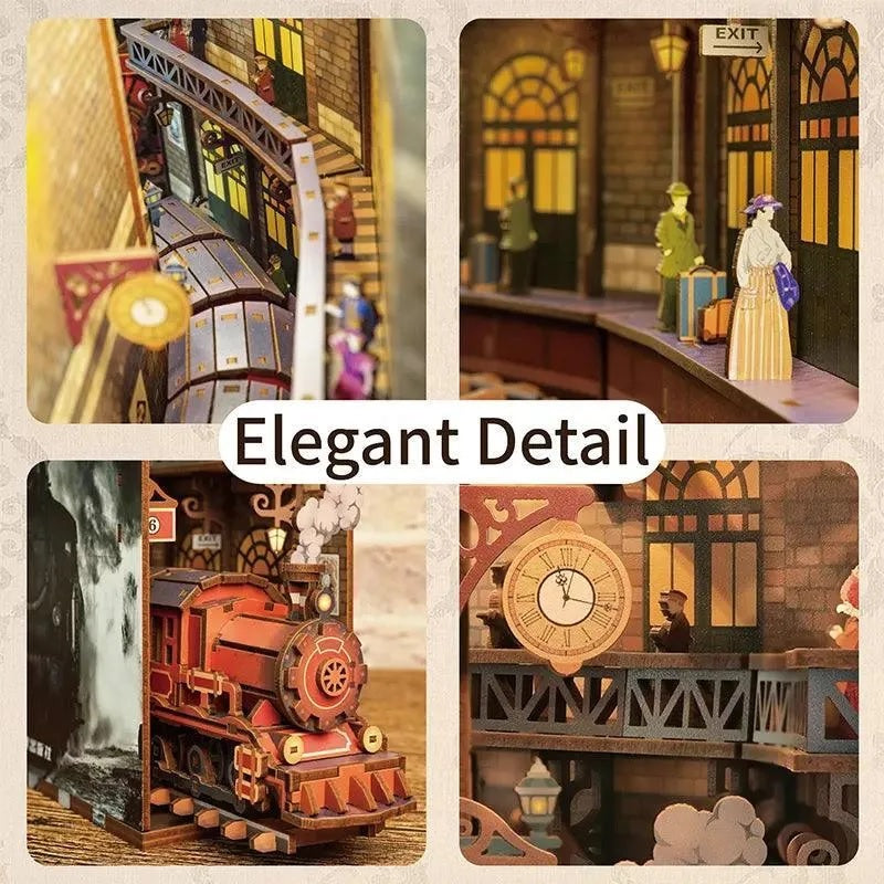 Tonecheer - 3D Book Nook Puzzle with LED - The Steam Age