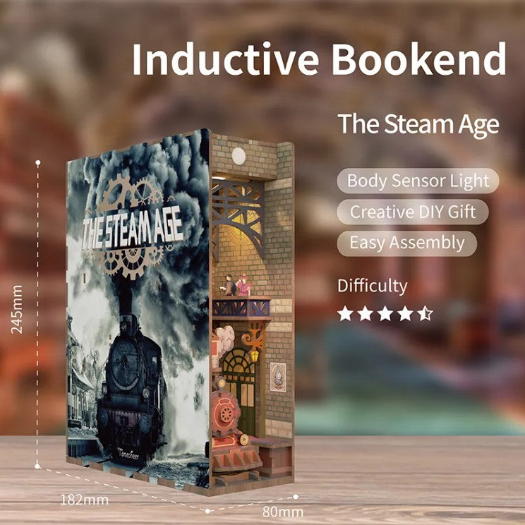 Tonecheer - 3D Book Nook Puzzle with LED - The Steam Age