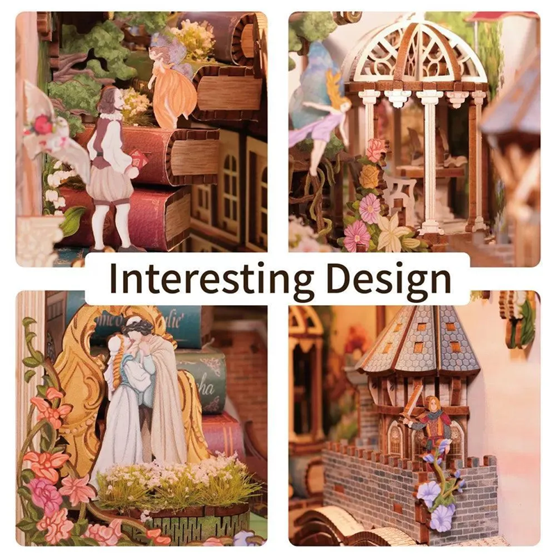Tonecheer - 3D Book Nook Puzzle with LED - Shakespeare Verse