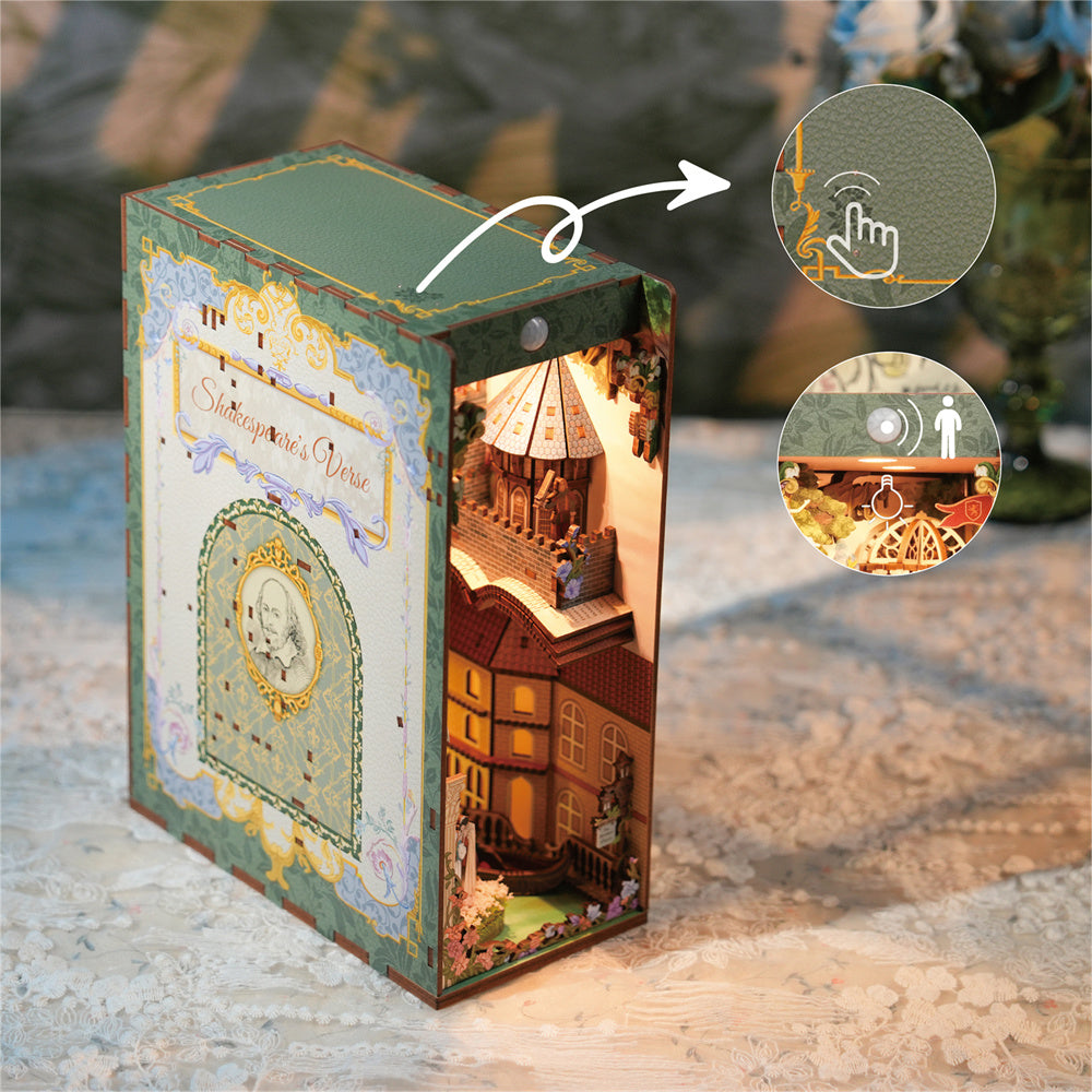 Tonecheer - 3D Book Nook Puzzle with LED - Shakespeare Verse
