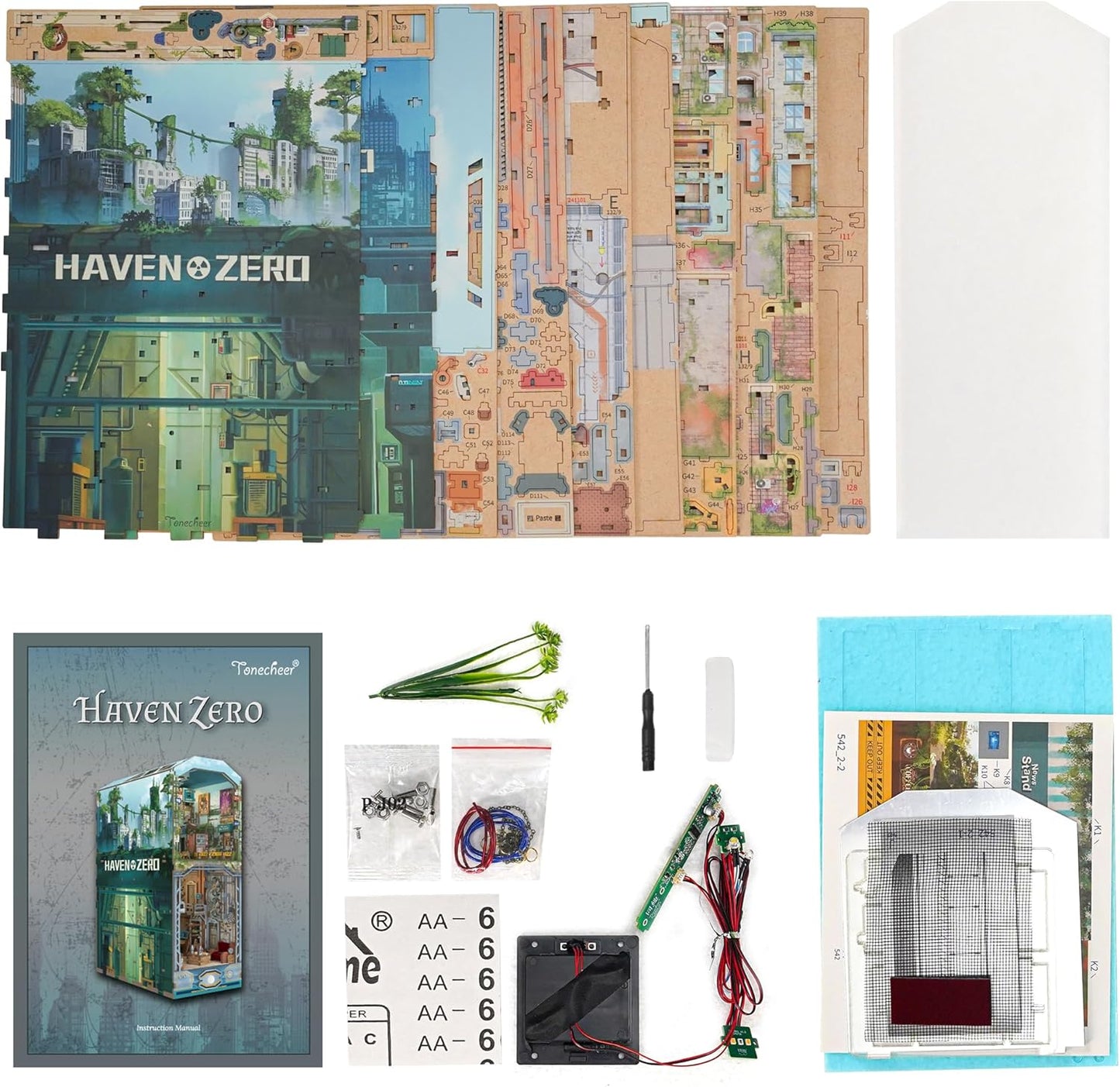 Tonecheer - 3D Book Nook Puzzle with LED - Haven Zero