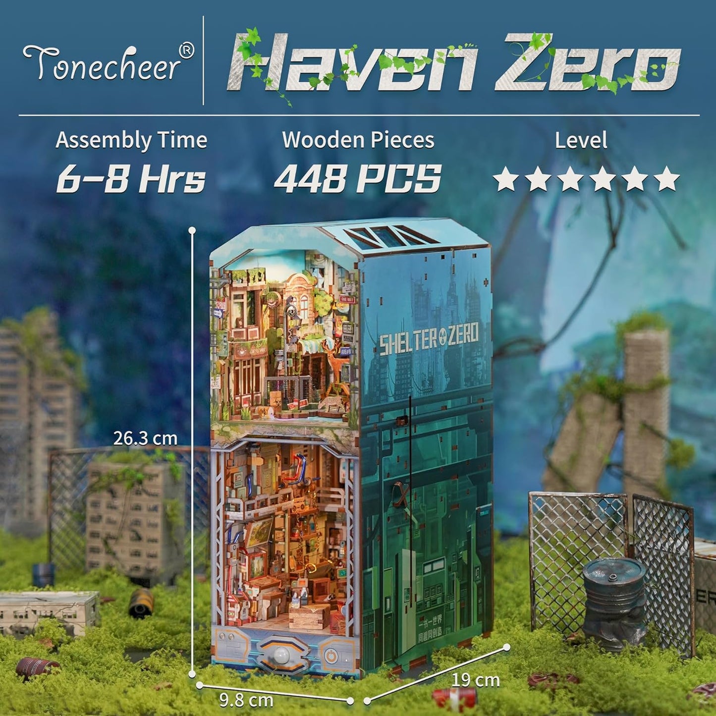Tonecheer - 3D Book Nook Puzzle with LED - Haven Zero
