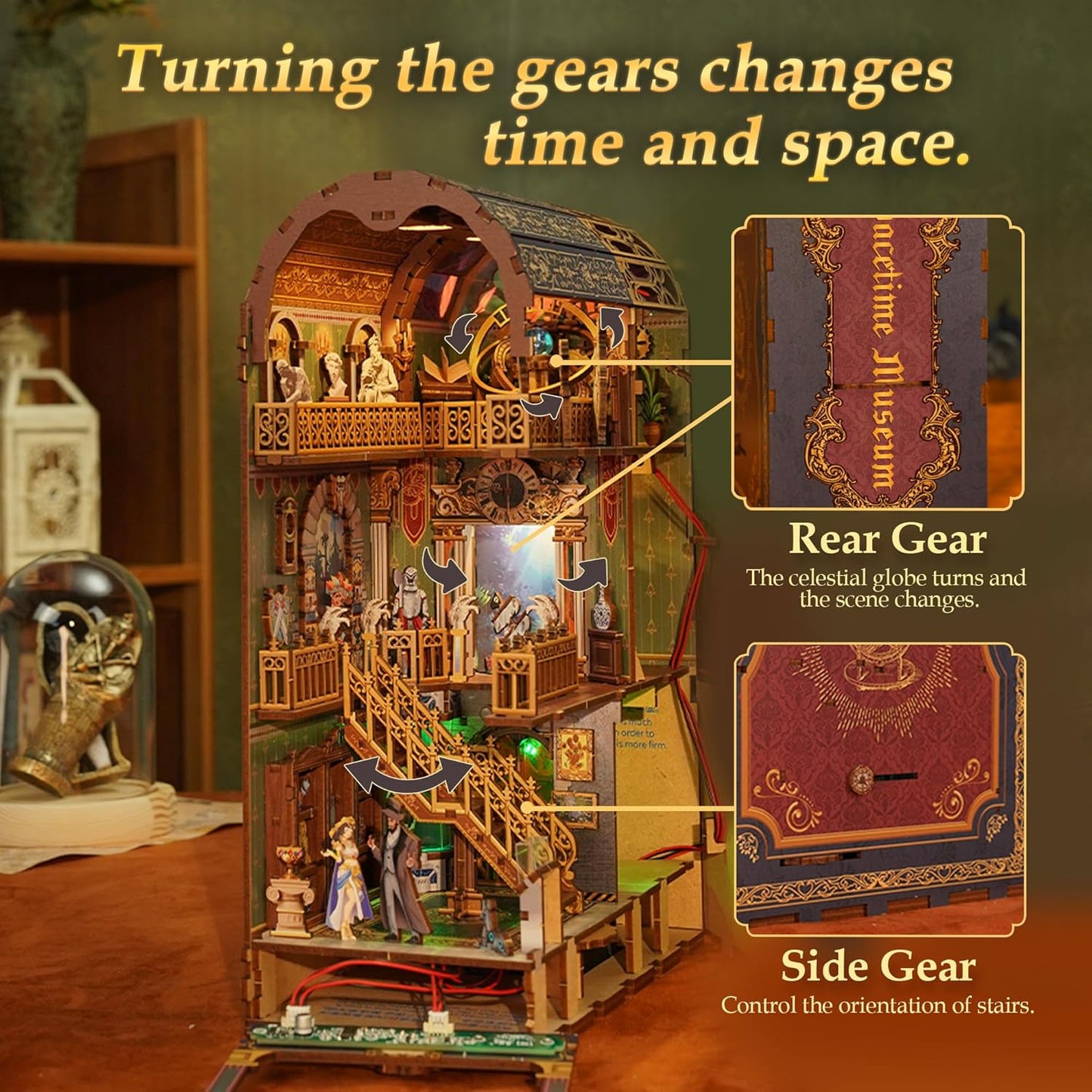 Tonecheer - 3D Book Nook Puzzle with LED - Spacetime Museum