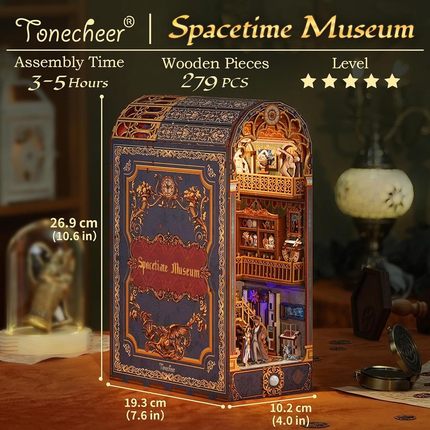 Tonecheer - 3D Book Nook Puzzle with LED - Spacetime Museum