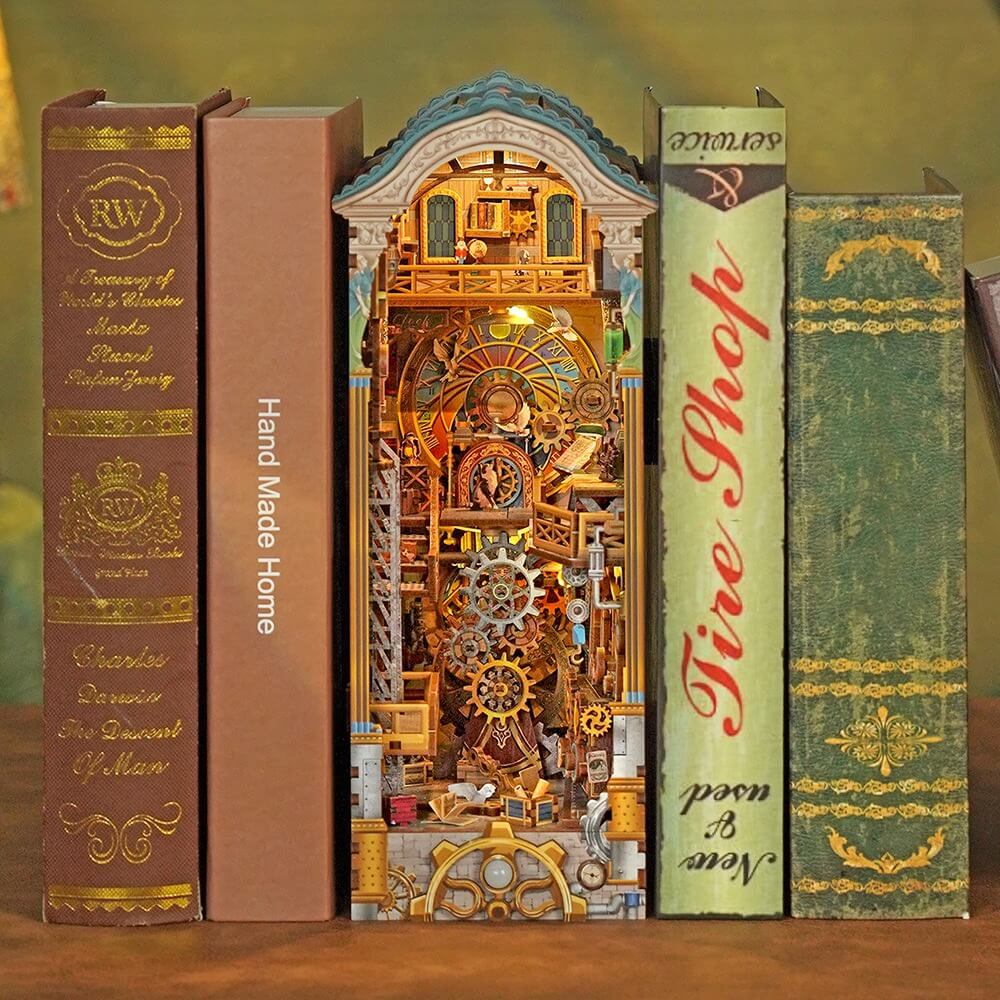 Tonecheer - 3D Book Nook Puzzle with LED - Clock Tower