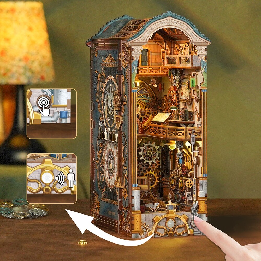 Tonecheer - 3D Book Nook Puzzle with LED - Clock Tower