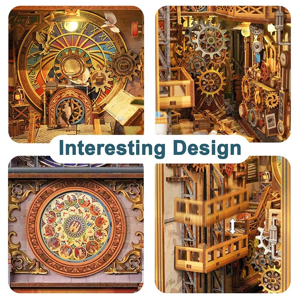Tonecheer - 3D Book Nook Puzzle with LED - Clock Tower
