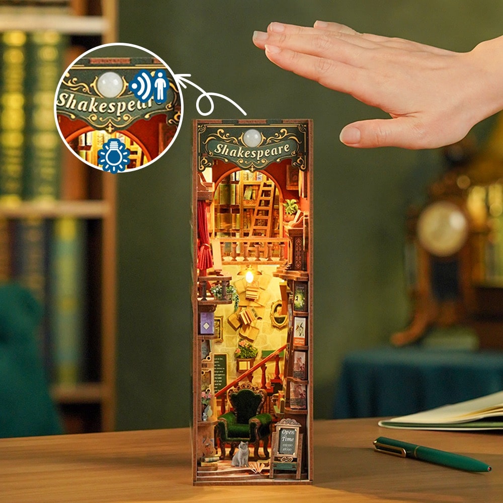 Tonecheer - 3D Book Nook Puzzle with LED - Left Bank Bookstore