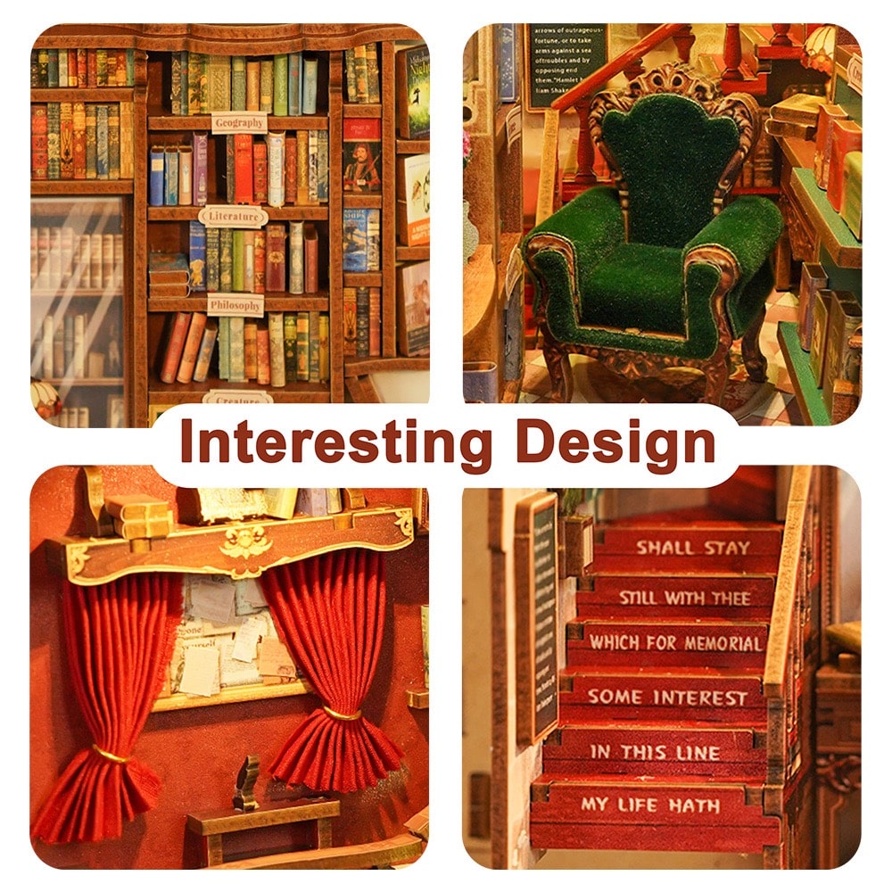 Tonecheer - 3D Book Nook Puzzle with LED - Left Bank Bookstore