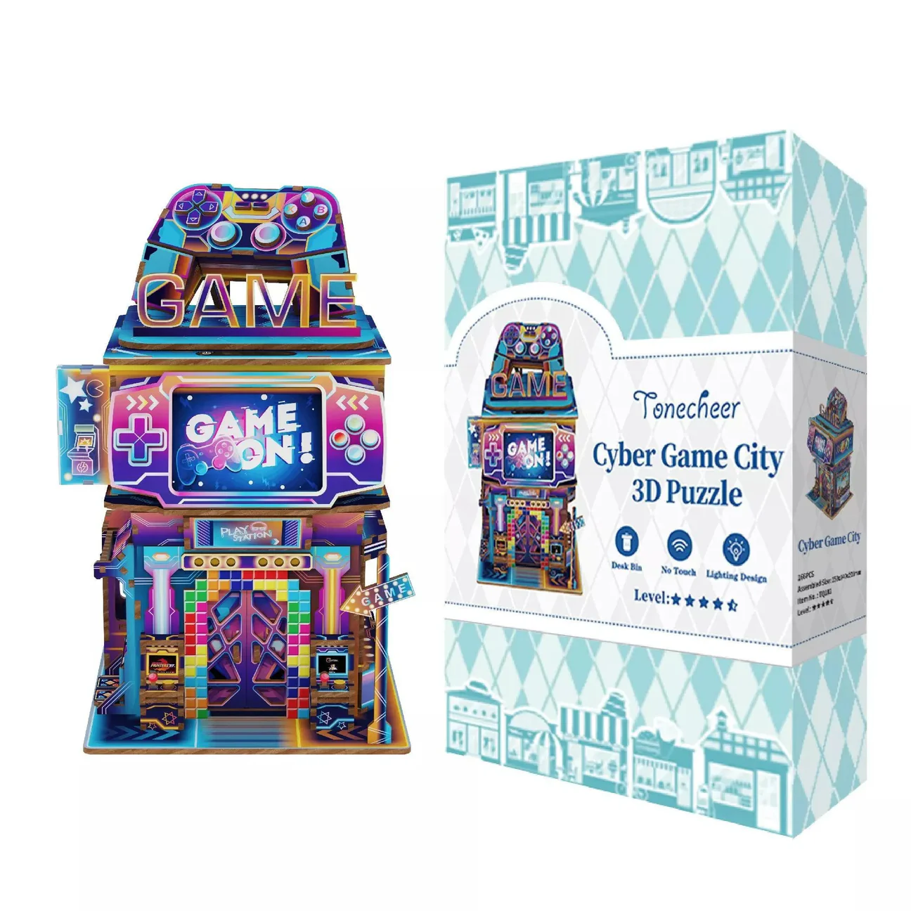 Tonecheer - 3D Puzzle Storage Bin - Cyber Game City