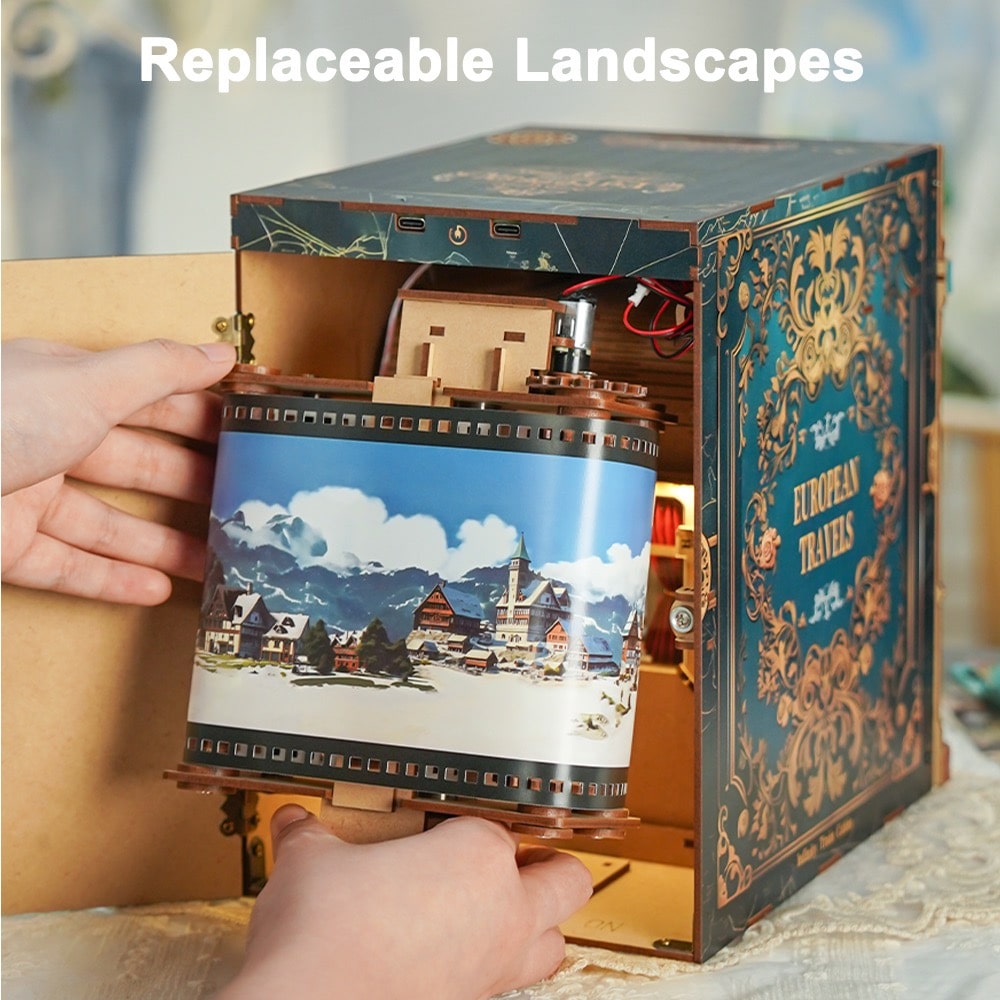 Tonecheer - 3D Infinity Train Cabin Puzzle with LED - European Travels