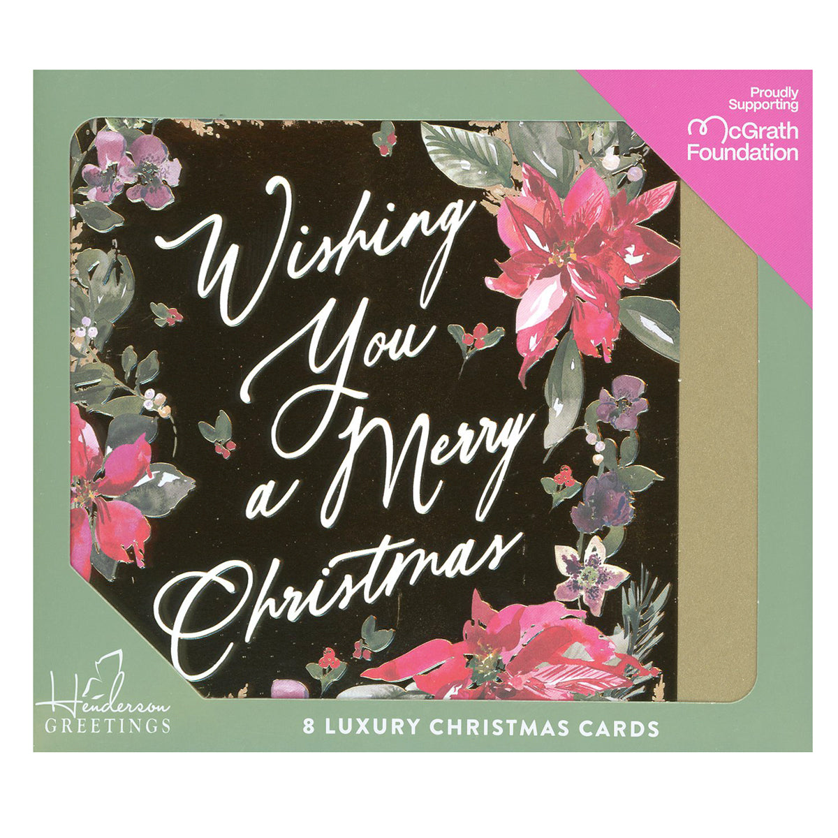 Charity Christmas Cards |  Luxury Floral Gold 8 Pack
