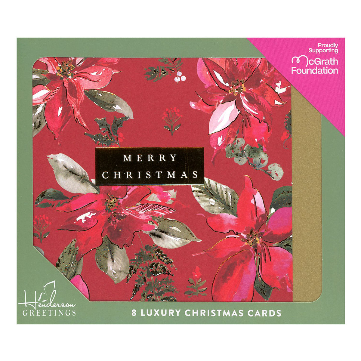 Charity Christmas Cards | Luxury Poinsettia 8 Pack