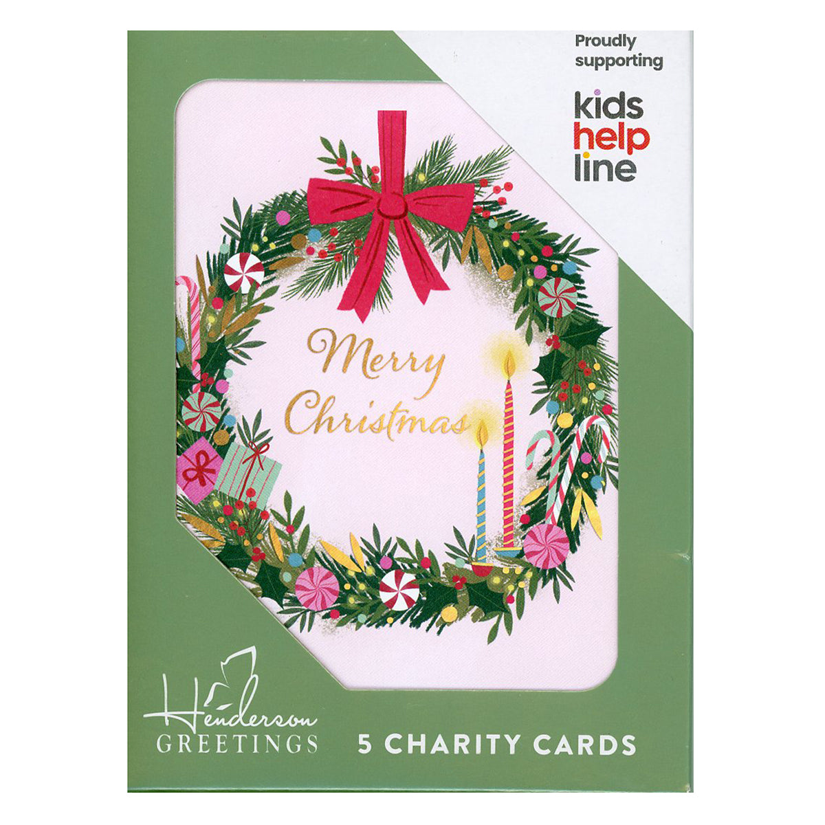 Charity Christmas Cards | Bow Wreath 5 Pack