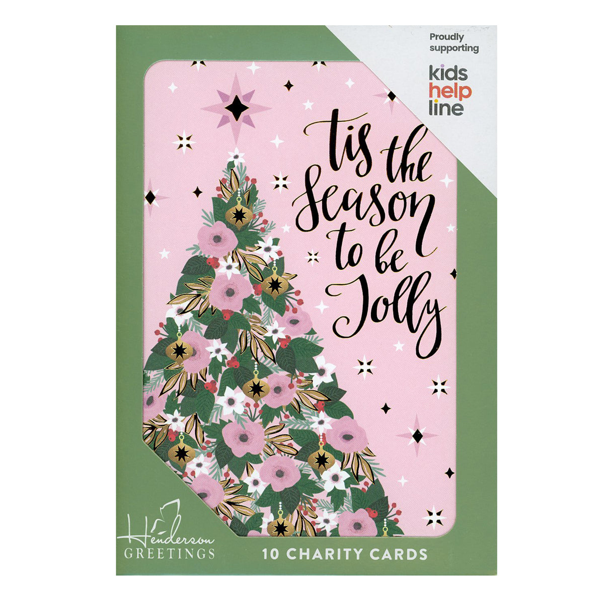 Charity Christmas Cards | Tree on Pink 10 Pack