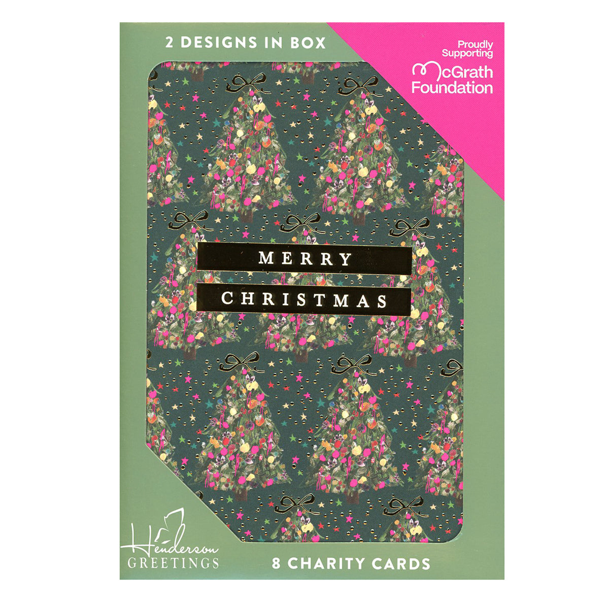 Charity Christmas Cards | Green Trees 8 Pack