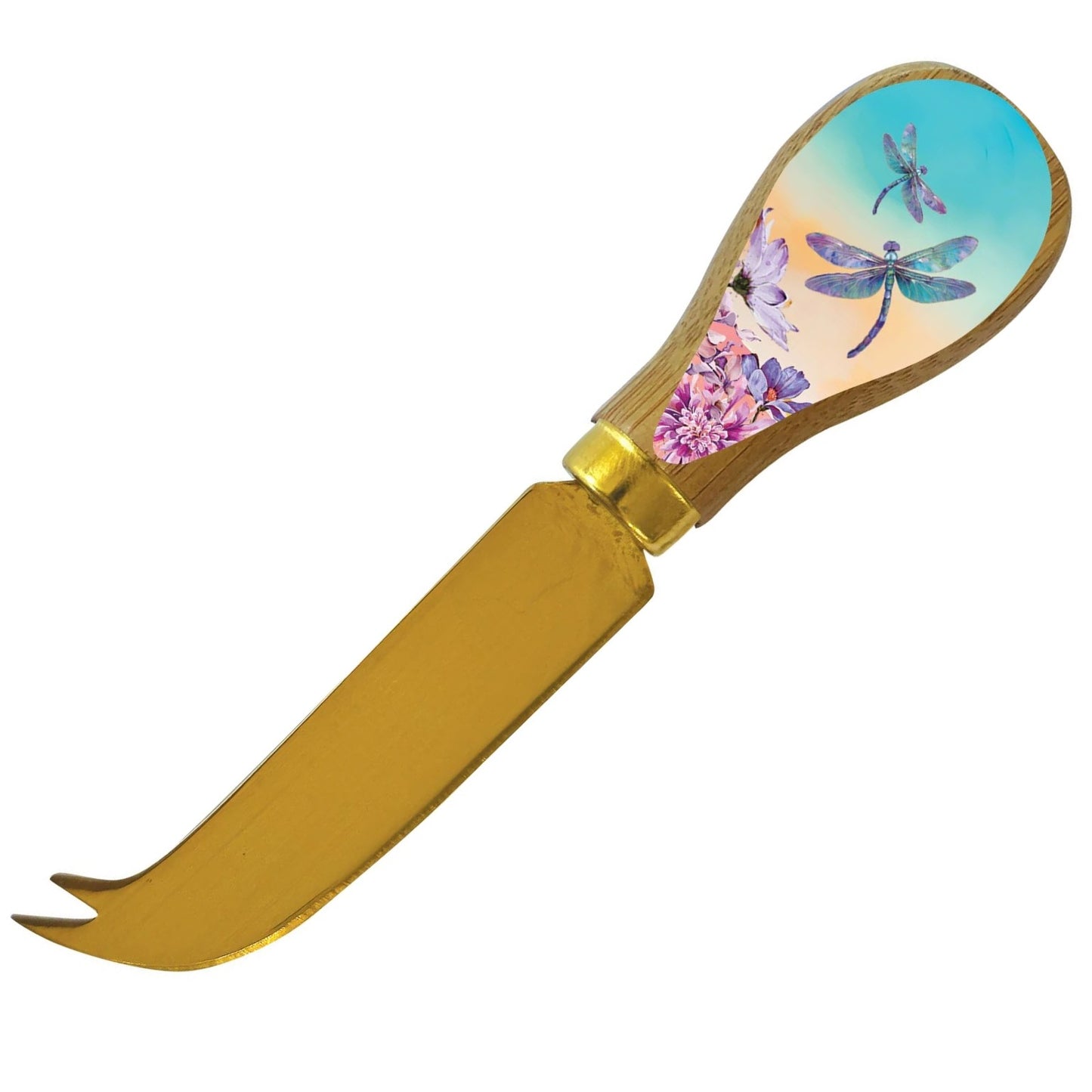 Lisa Pollock Resin Bamboo Serving Platter with Cheese Knife - Delightful Dragonflies