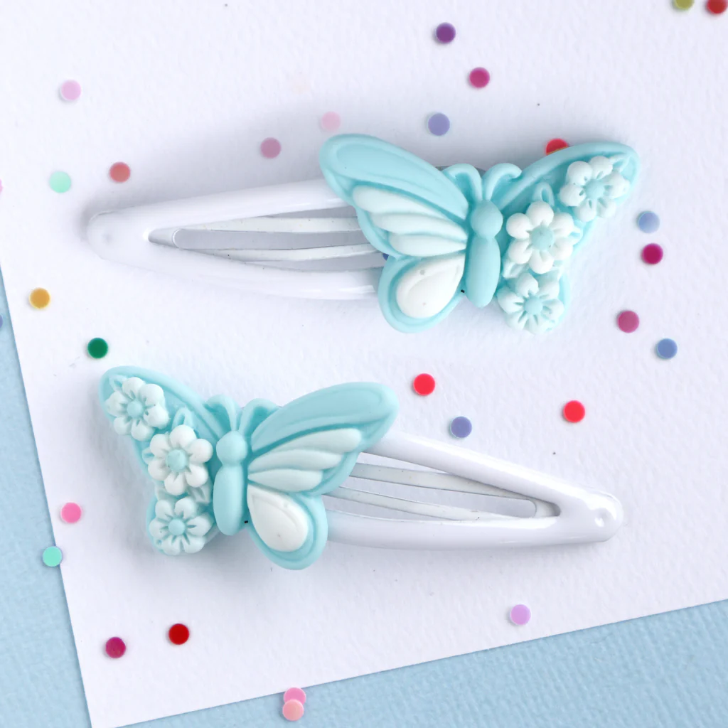 Mon Coco Hair Clips - Mint Blue Buttery