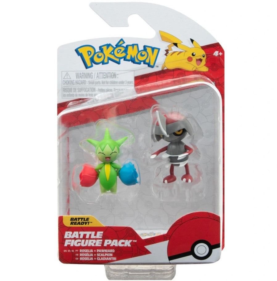 Pokémon PKW3006 Battle Figure Set - Gladiantri Roselia - Official Battle Figure Set Figure Set