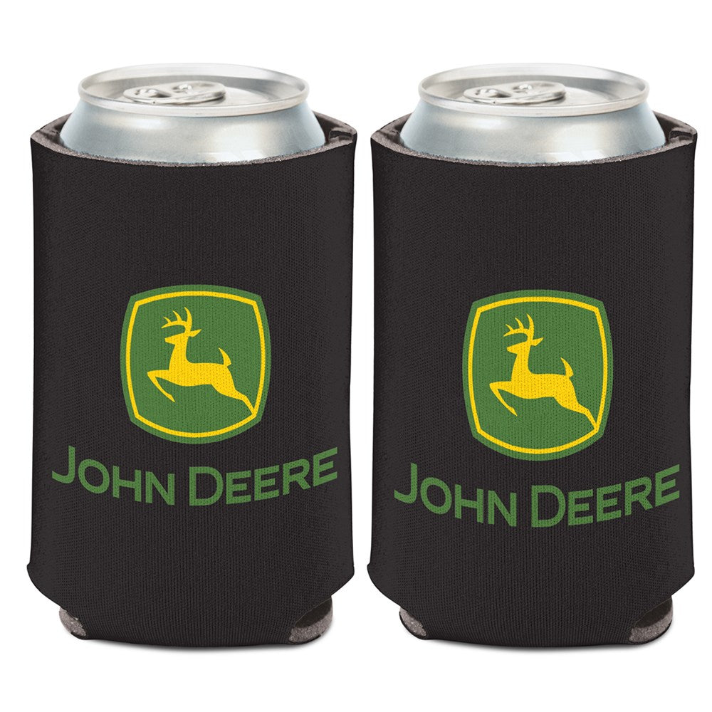 John Deere - Can Cooler-black With Logo 2-sided