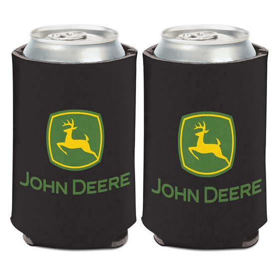John Deere - Can Cooler-black With Logo 2-sided