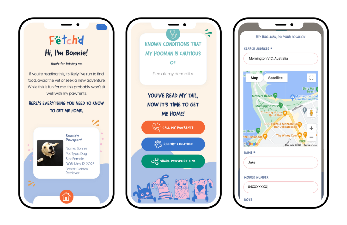 Fetch'd Pawsport Smart Qr Dog Tag
