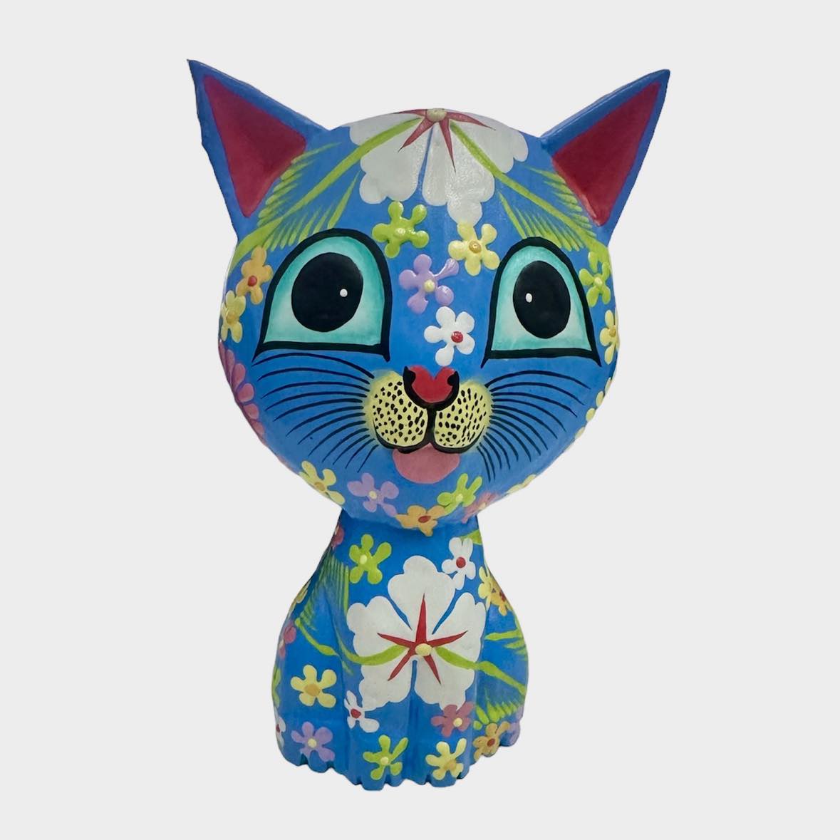 Hand Painted Wooden Cats [col:blue]