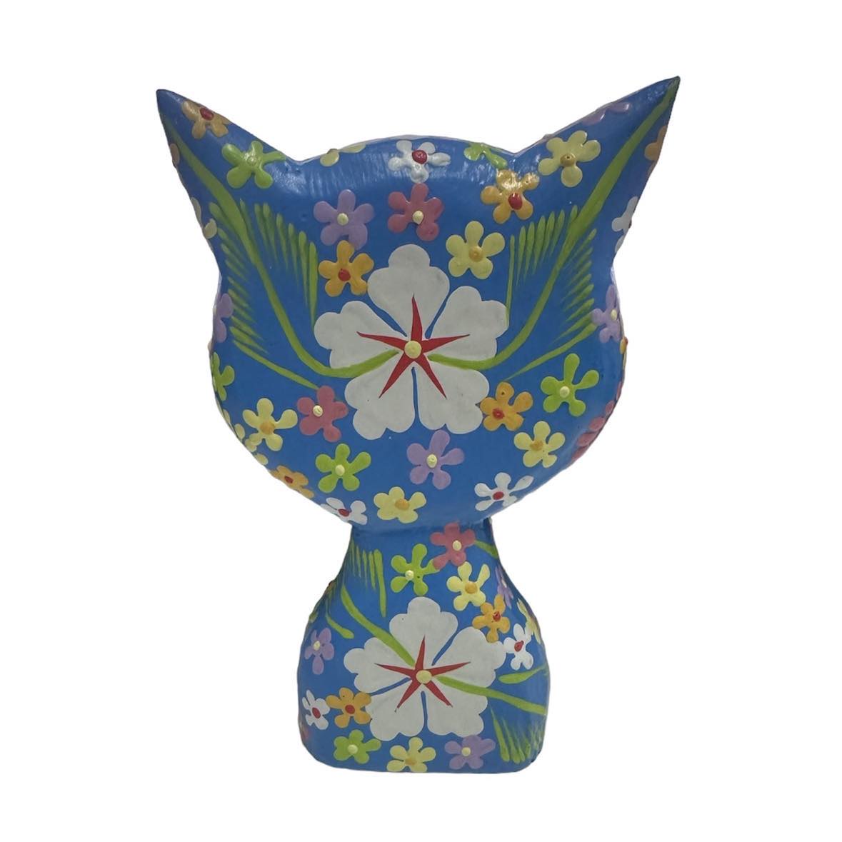 Hand Painted Wooden Cats [col:blue]