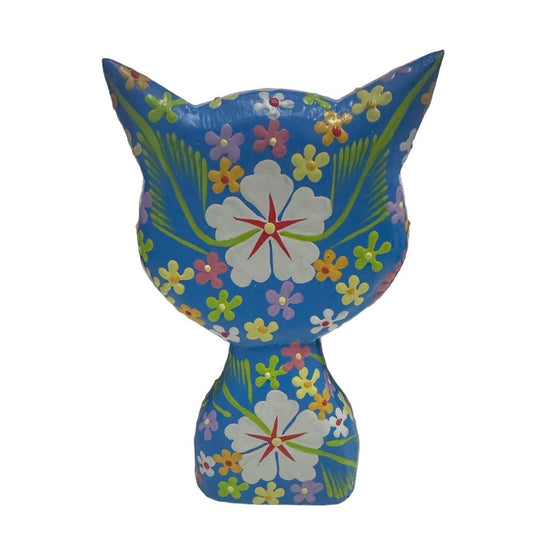 Hand Painted Wooden Cats [col:blue]