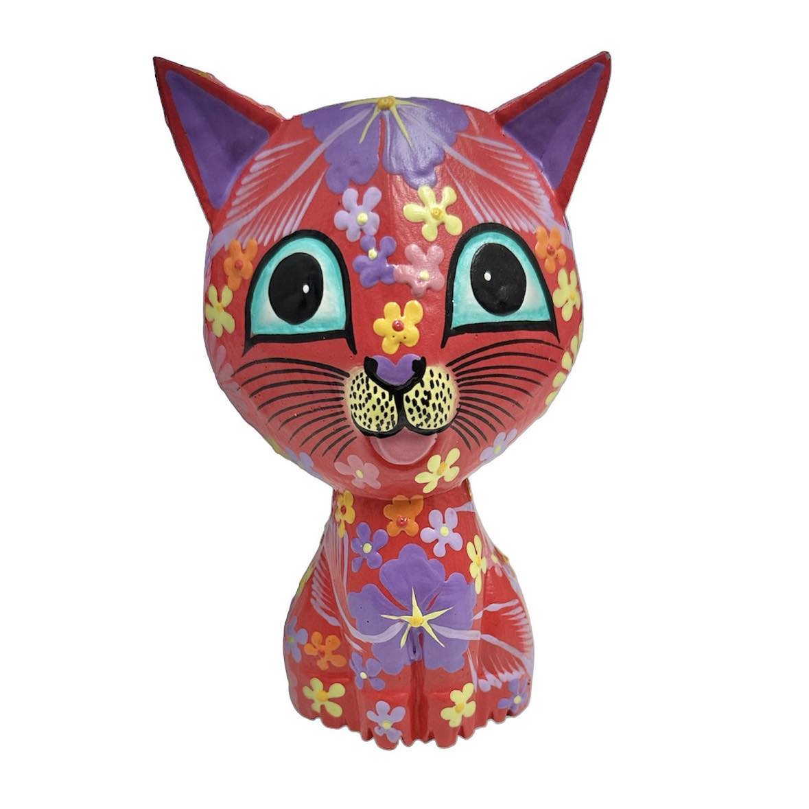 Hand Painted Wooden Cats [col:red]