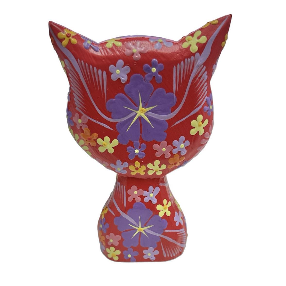 Hand Painted Wooden Cats [col:red]