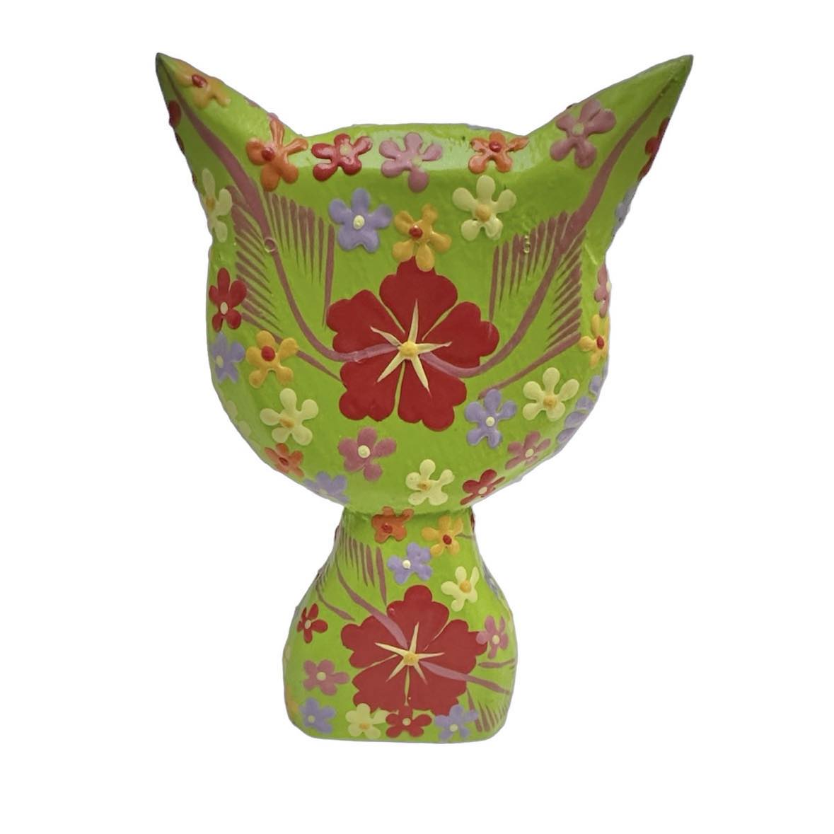Hand Painted Wooden Cats [col:green]
