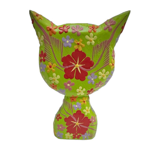 Hand Painted Wooden Cats [col:green]