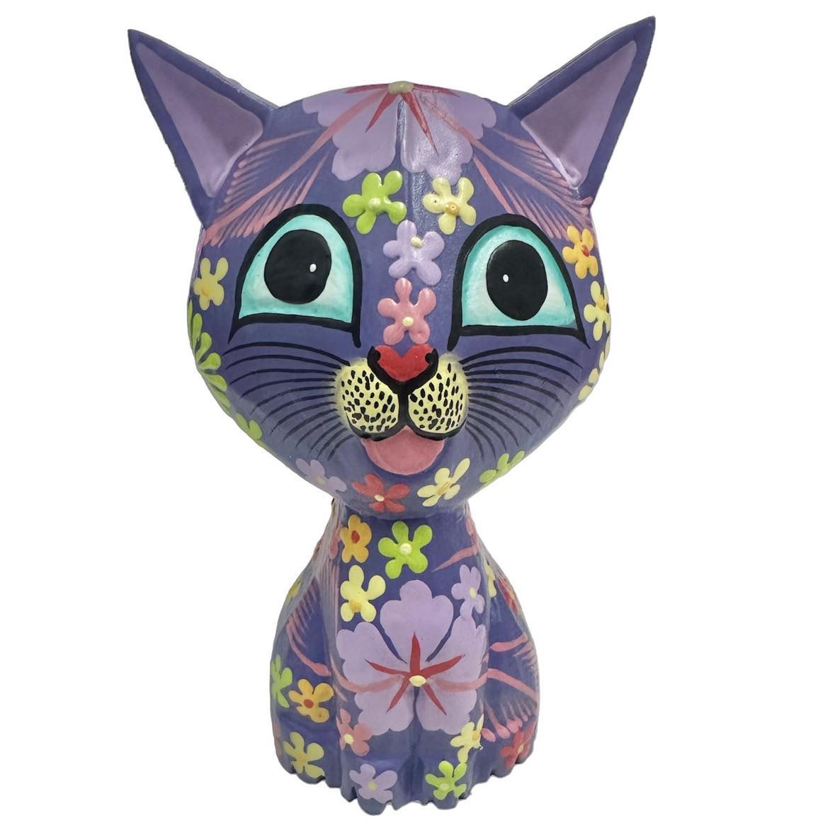 Hand Painted Wooden Cats [col:purple]