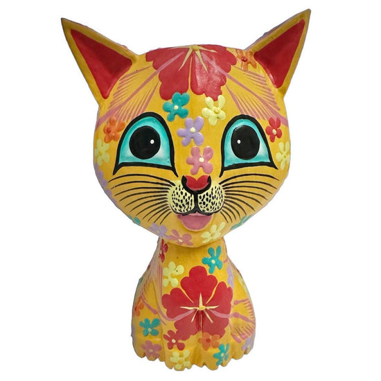 Hand Painted Wooden Cats [col:orange]