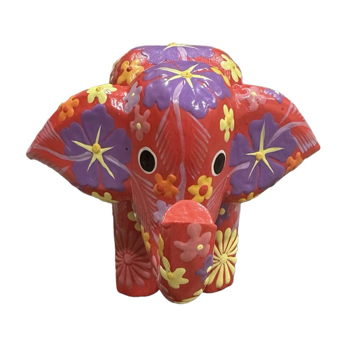 Hand Painted Wooden Elephant [col:red]