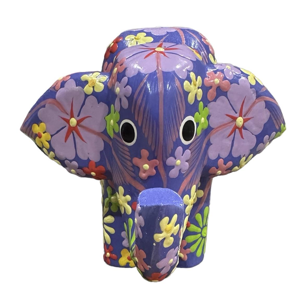 Hand Painted Wooden Elephant [col:purple]