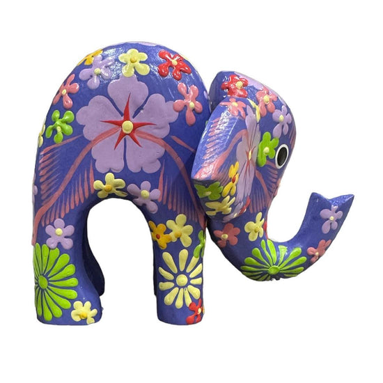 Hand Painted Wooden Elephant [col:purple]